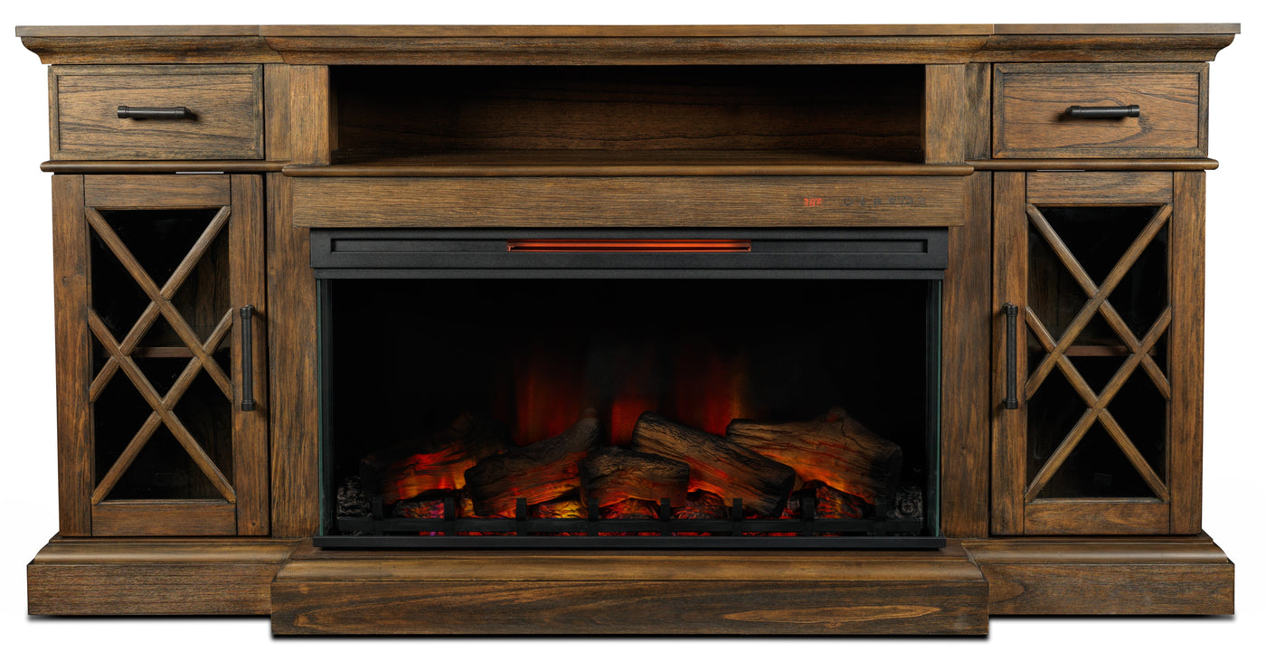 Hamilton Fireplace TV Stand - Brown