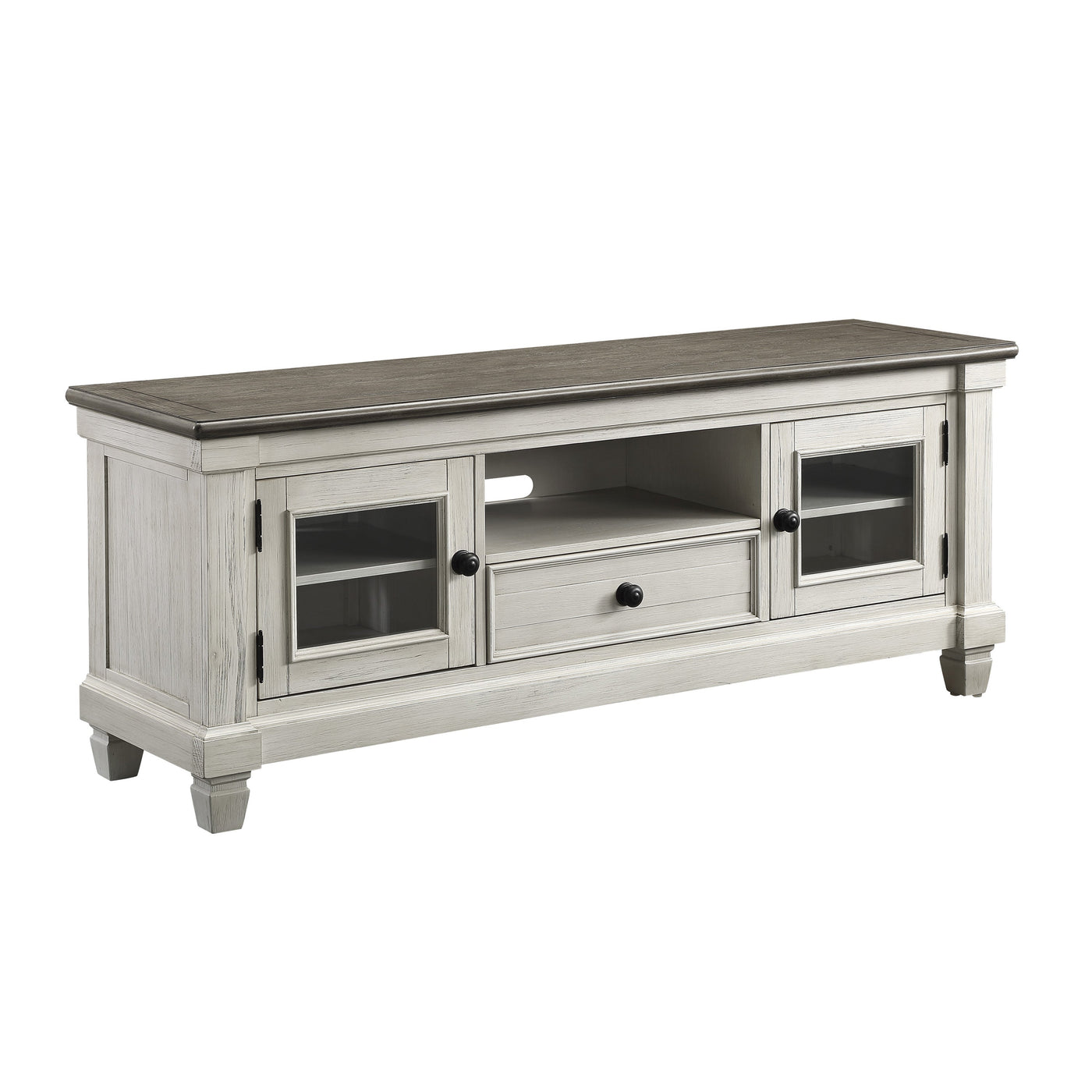 Harold TV Stand - Antique White and Brown
