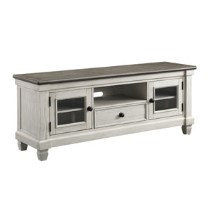 Harold TV Stand - Antique White and Brown