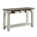 Harold Sofa Table - Antique White and Brown