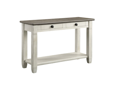 Harold Sofa Table - Antique White and Brown