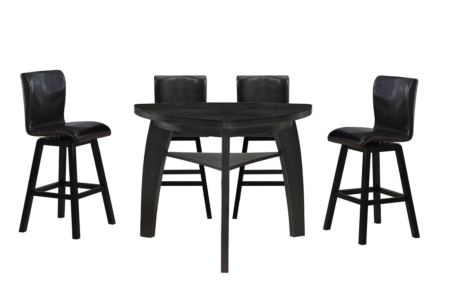 Hillshaw 5-Piece Bar Height Dining Set - Dark Brown