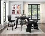Hillshaw 4-Piece Bar Height Dining Set with Bench - Dark Brown