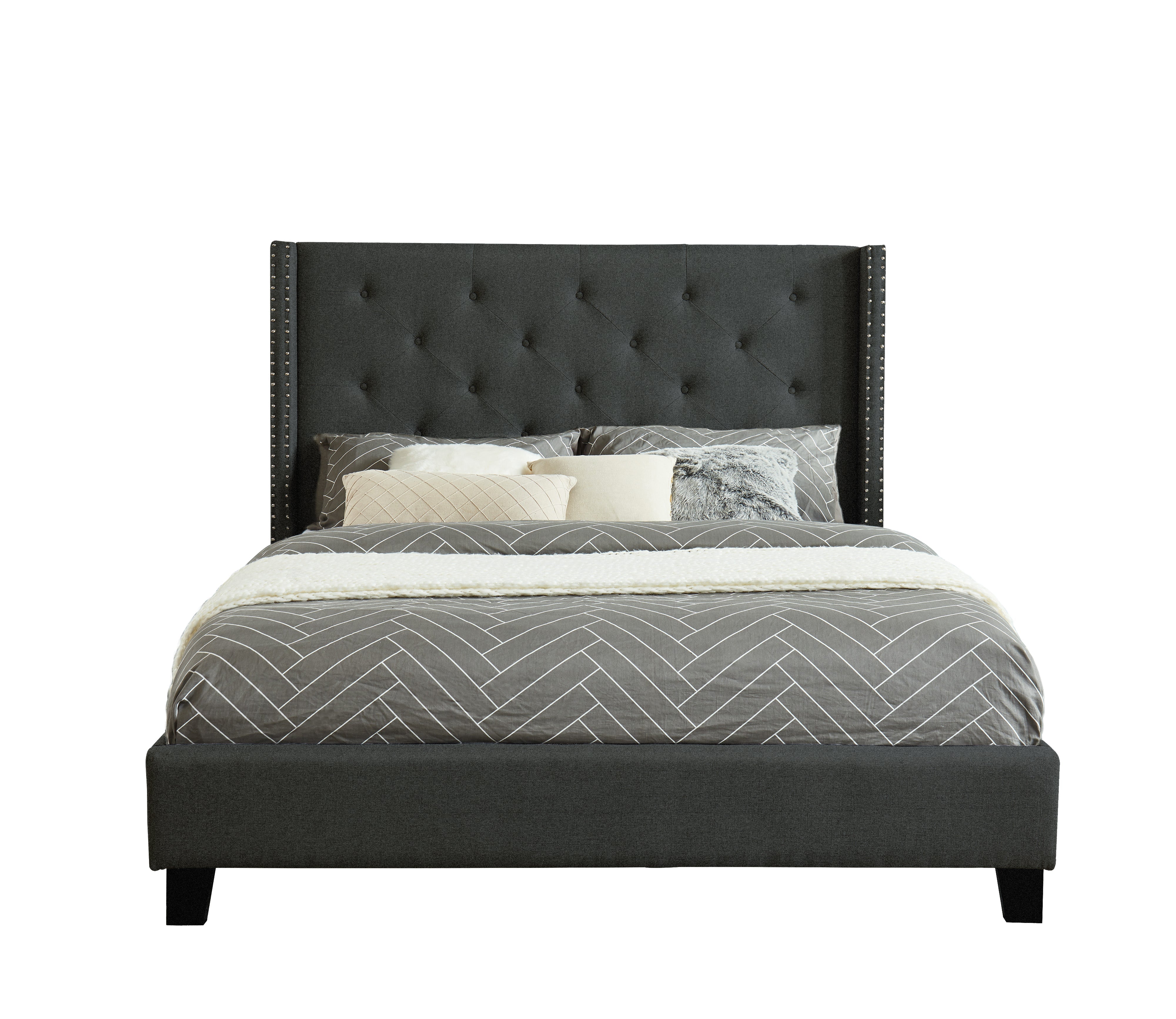Audrey 3-Piece Queen Bed - Dark Grey
