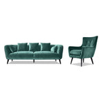 Maja Sofa and Accent Chair Set - Teal