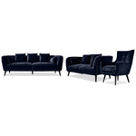 Maja Sofa, Loveseat and Accent Chair Set - Dark Blue