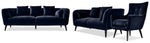 Maja Sofa, Loveseat and Accent Chair Set - Dark Blue