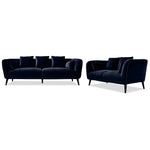 Maja Sofa and Loveseat Set - Dark Blue