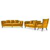 Maja Sofa, Loveseat and Accent Chair Set - Yellow