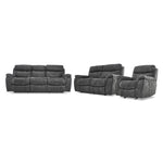 Morrow II Reclining Sofa, Loveseat and Glider Recliner Set - Grey
