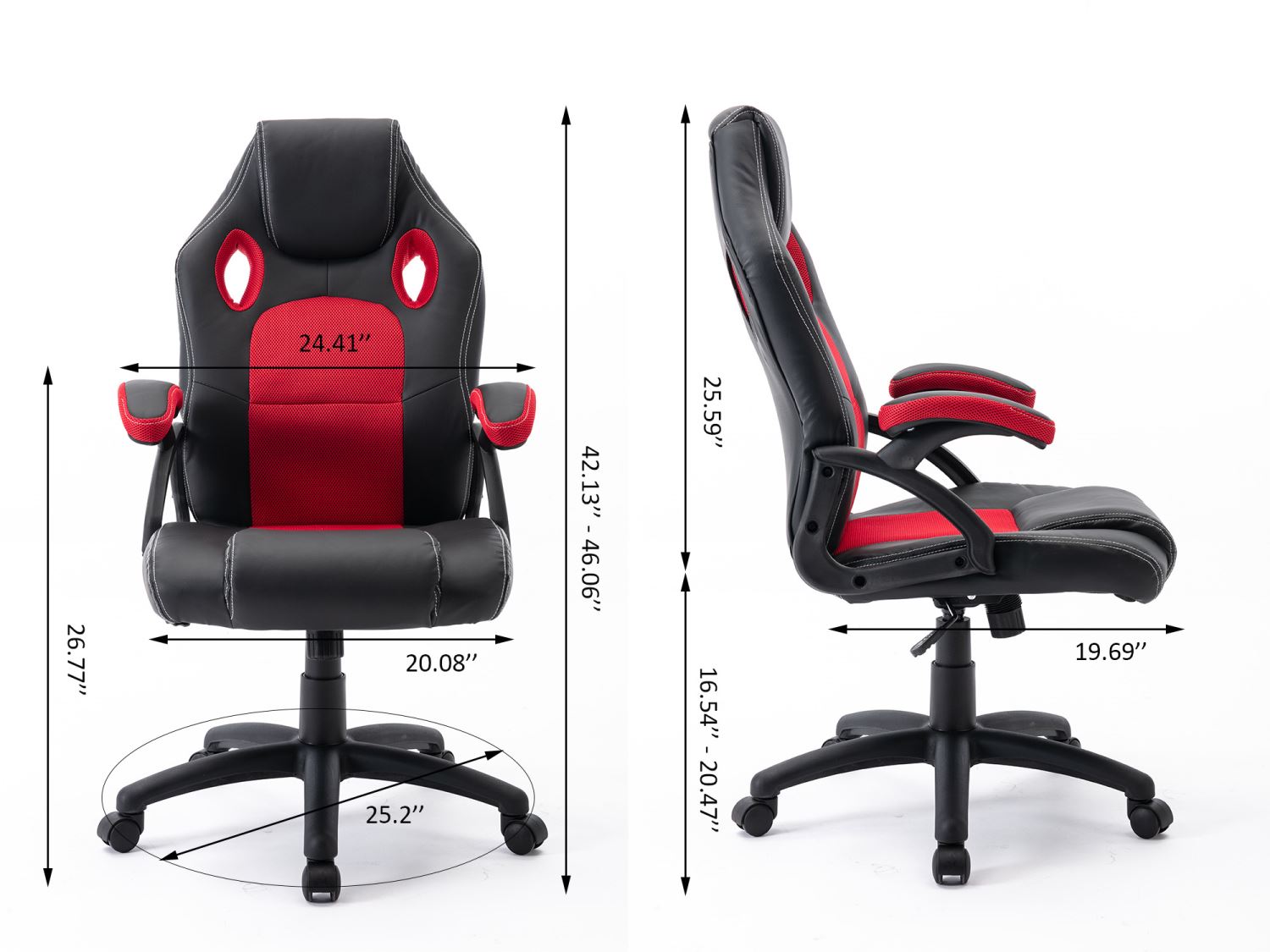 Lemaj Adjustable Gaming/Office Chair - Red/Black