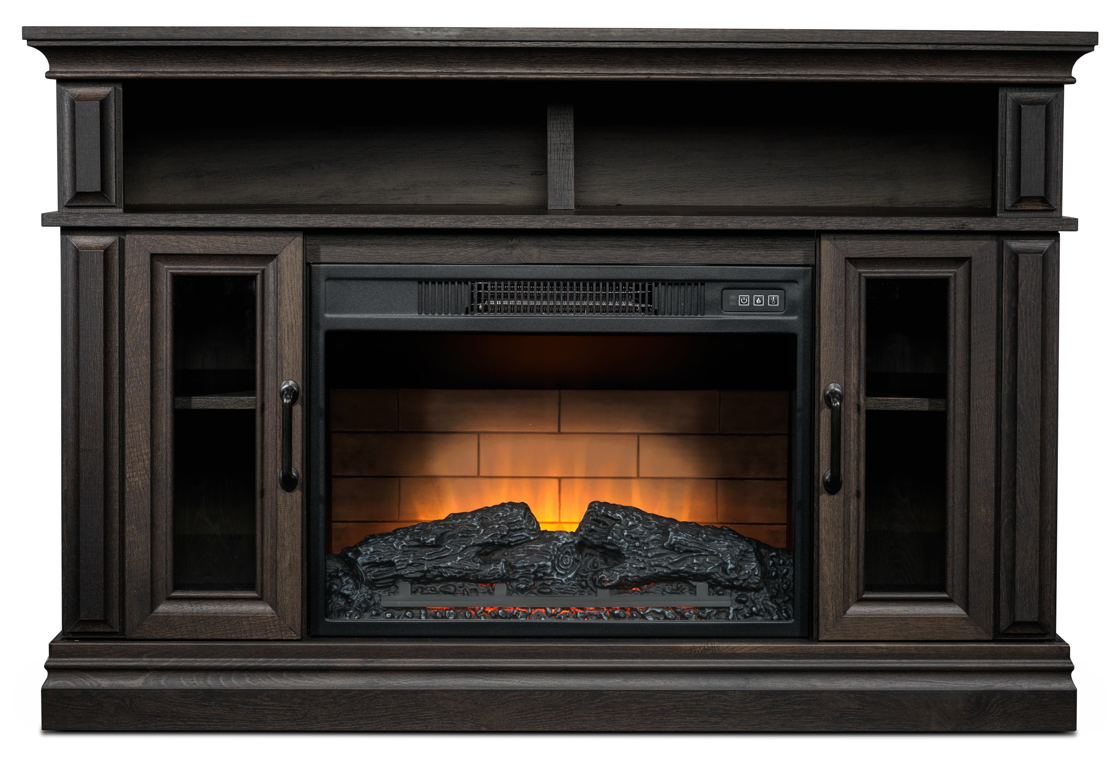 Samuel Fireplace TV Stand - Beige Brown Oak