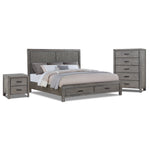 Copeland 5-Piece King Storage Bedroom Set-Wire-Brushed Grey
