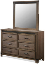 Rossco 6-Piece King Storage Bedroom Set - Rustic Oak