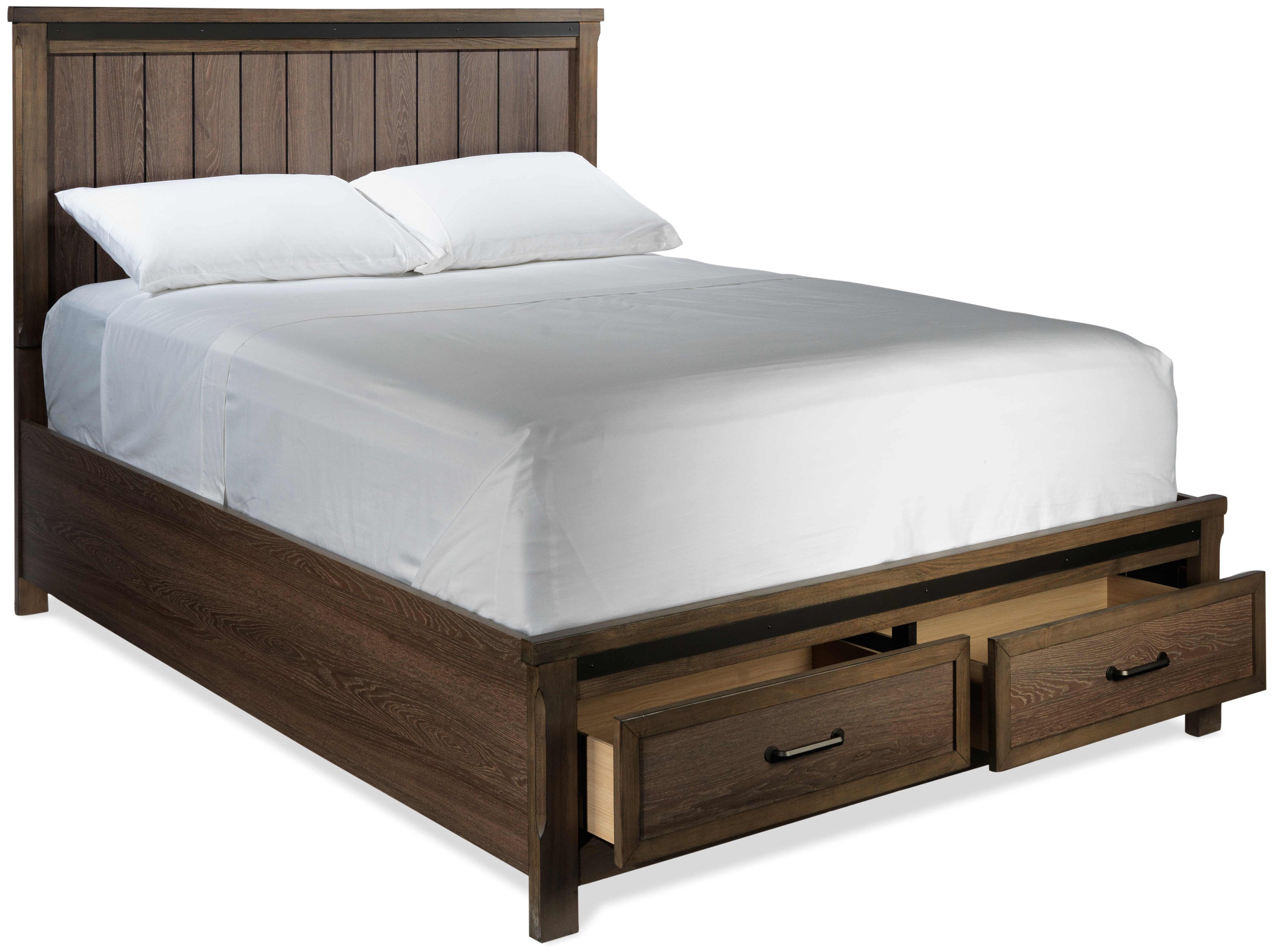Rossco 6-Piece King Storage Bedroom Set - Rustic Oak