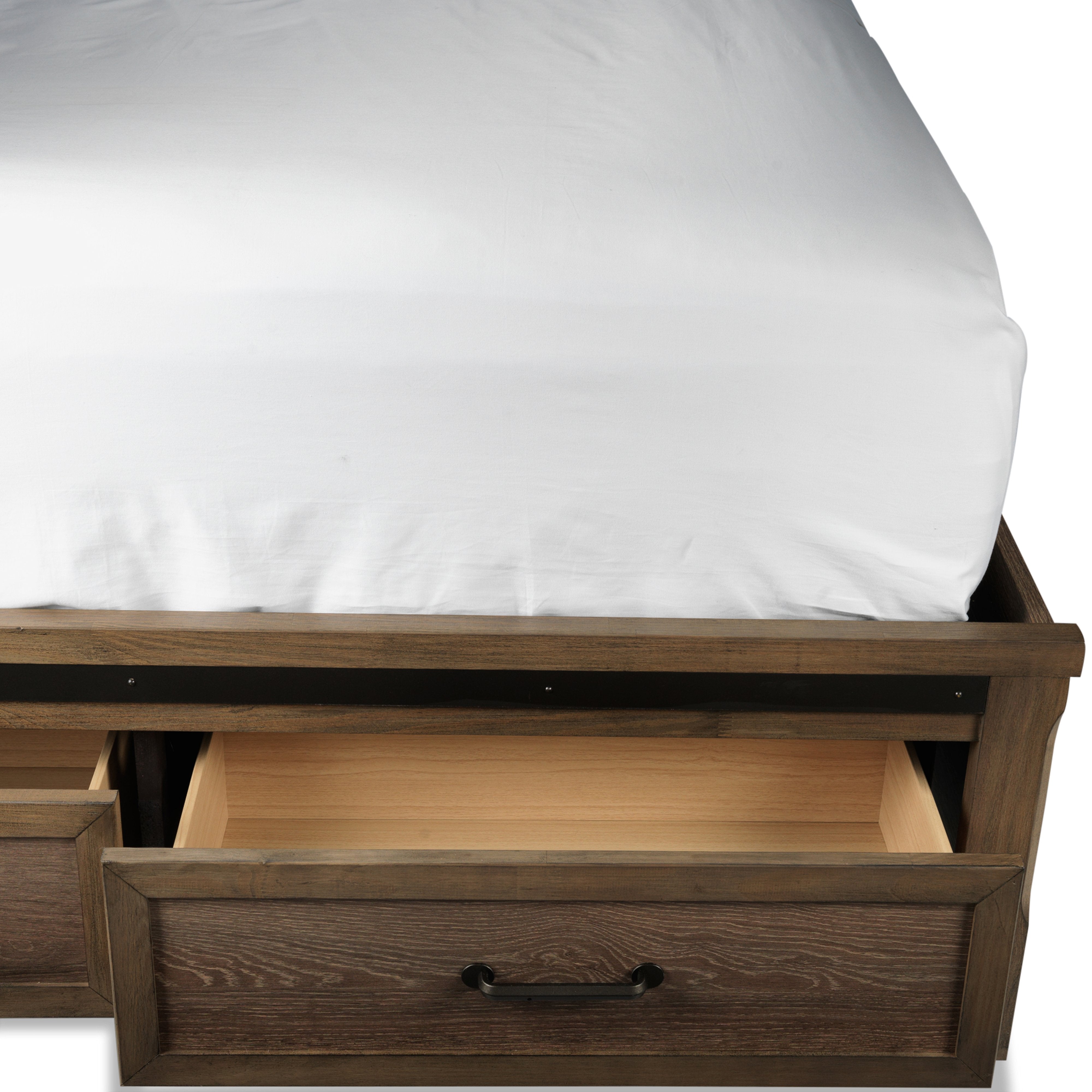 Rossco 3-Piece Queen Storage Bed - Rustic Oak
