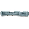 Amelia Sofa, Loveseat and Chair Set - Turquoise