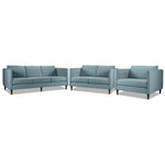 Amelia Sofa, Loveseat and Chair Set - Turquoise