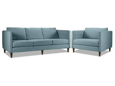 Amelia Sofa and Chair Set - Turquoise
