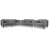 Amelia Sofa, Loveseat and Chair Set - Charcoal