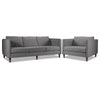 Amelia Sofa and Chair Set - Charcoal