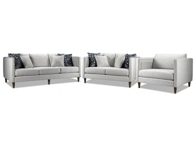Amelia 3 Pc. Living Room Package - Light Grey