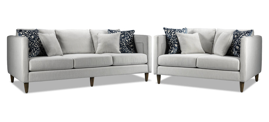 Amelia 2 Pc. Living Room Package w/ Loveseat - Light Grey
