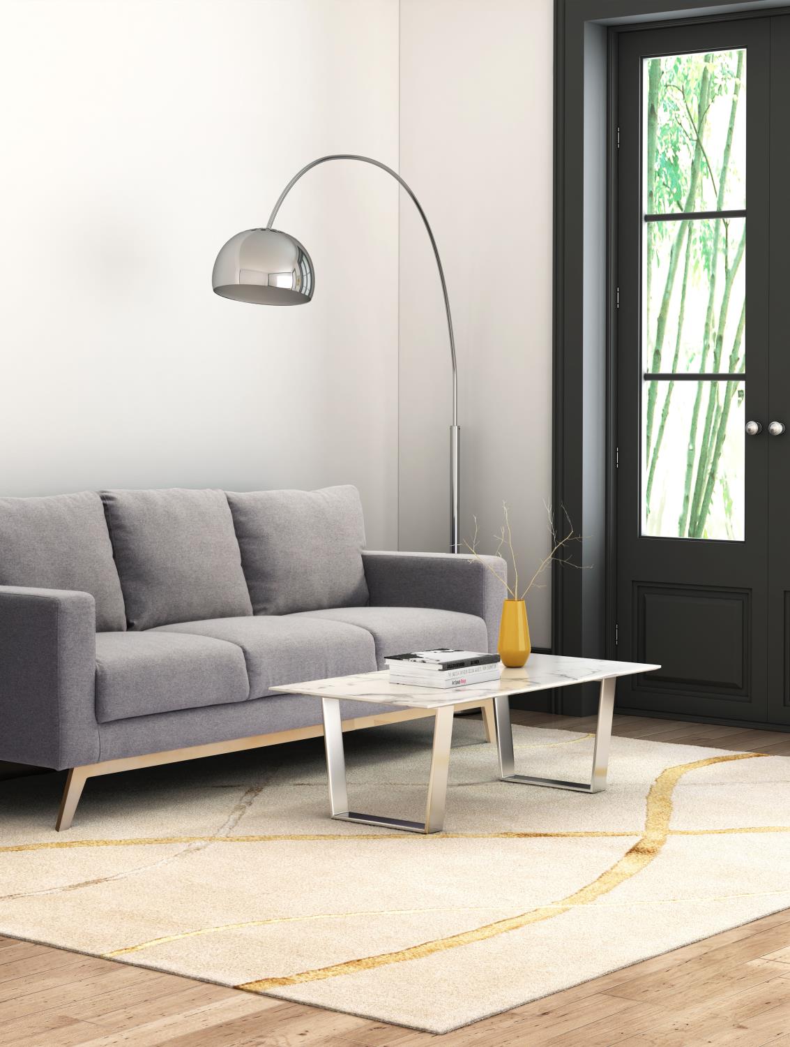 Nezahual Coffee Table - Stone/Stainless Steel