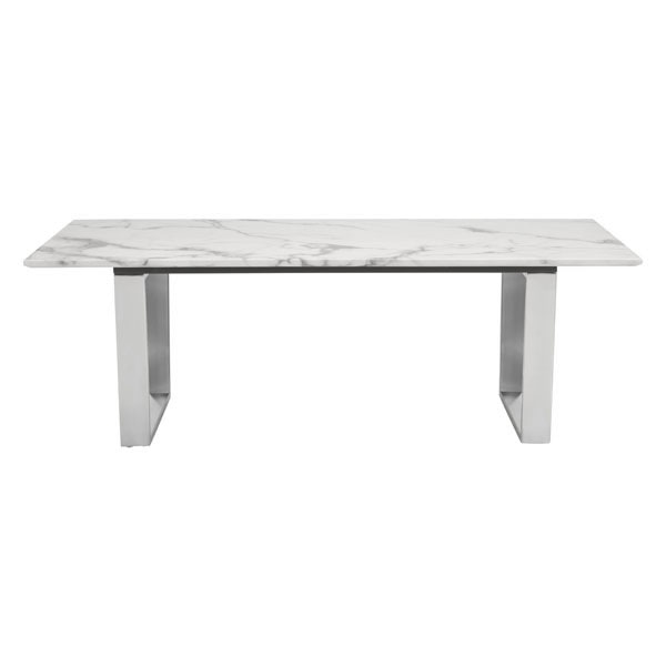 Nezahual Coffee Table - Stone/Stainless Steel
