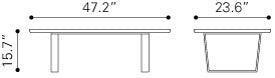 Nezahual Coffee Table - Stone/Stainless Steel