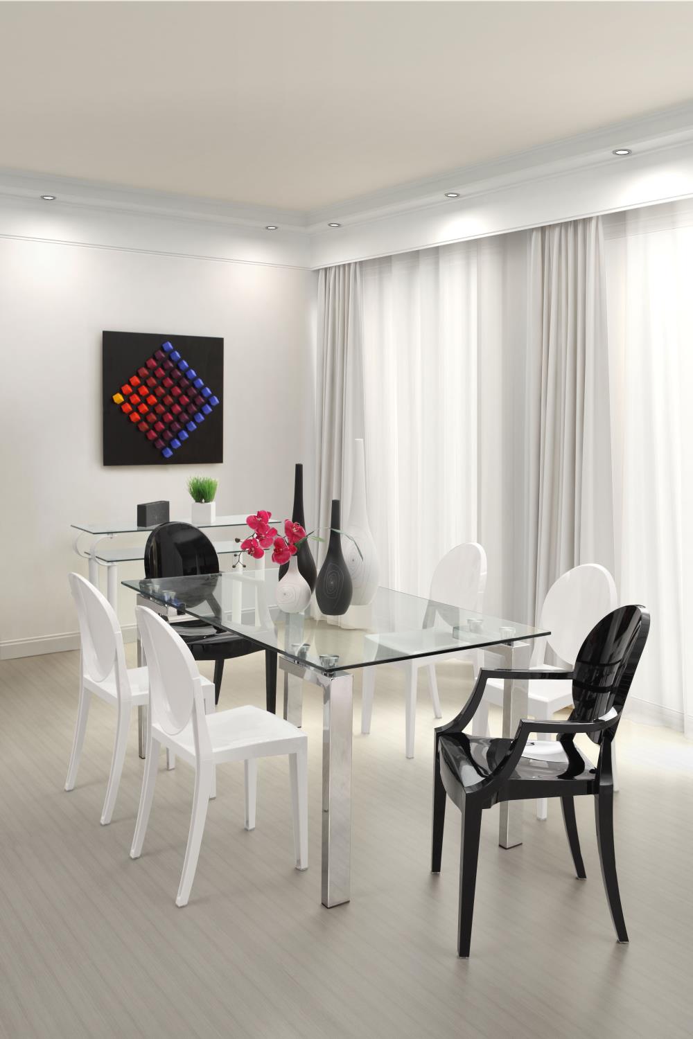 Hidal 59" Glass Dining Table