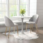 Nezh Elegant Dining Chair - Grey/Gold - Set of 2