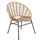 Kalyna Outdoor Papasan Dining Chair - Natural/Black - Set of 2