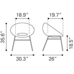 Kalyna Outdoor Papasan Dining Chair - Natural/Black - Set of 2