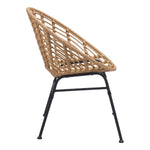Kalyna Outdoor Papasan Dining Chair - Natural/Black - Set of 2