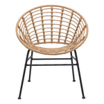 Kalyna Outdoor Papasan Dining Chair - Natural/Black - Set of 2