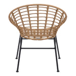 Kalyna Outdoor Papasan Dining Chair - Natural/Black - Set of 2