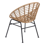 Kalyna Outdoor Papasan Dining Chair - Natural/Black - Set of 2