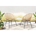 Kalyna Outdoor Papasan Dining Chair - Natural/Black - Set of 2