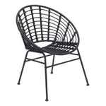 Kalyna Outdoor Papasan Dining Chair - Black - Set of 2