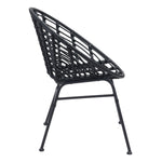 Kalyna Outdoor Papasan Dining Chair - Black - Set of 2