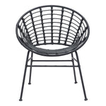 Kalyna Outdoor Papasan Dining Chair - Black - Set of 2