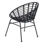 Kalyna Outdoor Papasan Dining Chair - Black - Set of 2