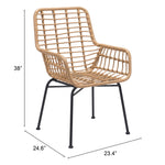 Erwood Outdoor Dining Arm Chair - Natural/Black - Set of 2