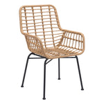 Erwood Outdoor Dining Arm Chair - Natural/Black - Set of 2