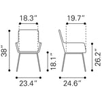Erwood Outdoor Dining Arm Chair - Natural/Black - Set of 2