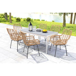 Erwood Outdoor Dining Arm Chair - Natural/Black - Set of 2