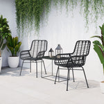 Erwood Outdoor Dining Arm Chair - Black - Set of 2