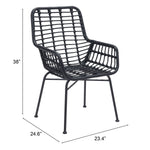 Erwood Outdoor Dining Arm Chair - Black - Set of 2