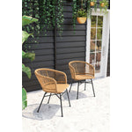 Wellwyn Outdoor Dining Arm Chair - Natural/Black - Set of 2